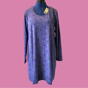 NWT Gudrun Sjoden Cherry Edite Tunic Dress Purple Cherries Organic Cotton